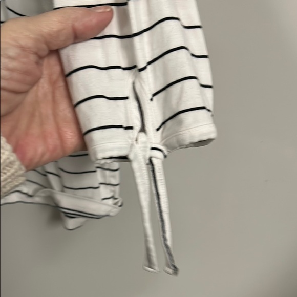 Striped White and Black Women's Top - Picture 3 of 6